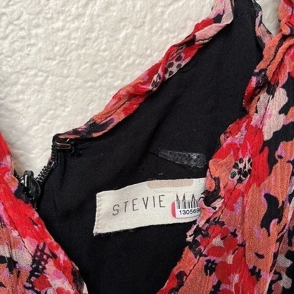 Stevie May large L chiffon dress ruffles midi length No such thing dress - Picture 5 of 8